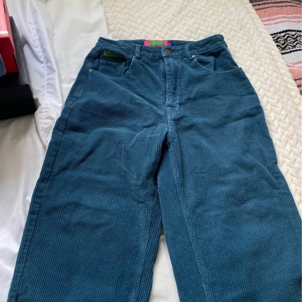 Teal Corduroy Women Jeans